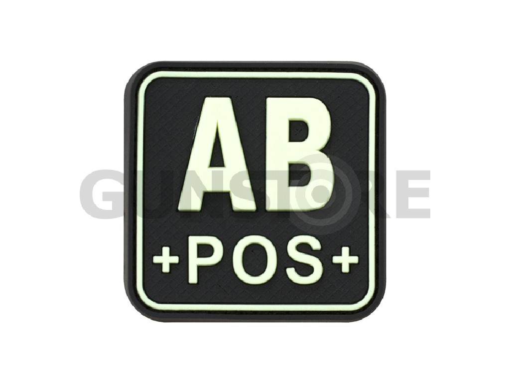 Bloodtype Square Rubber Patch AB Pos