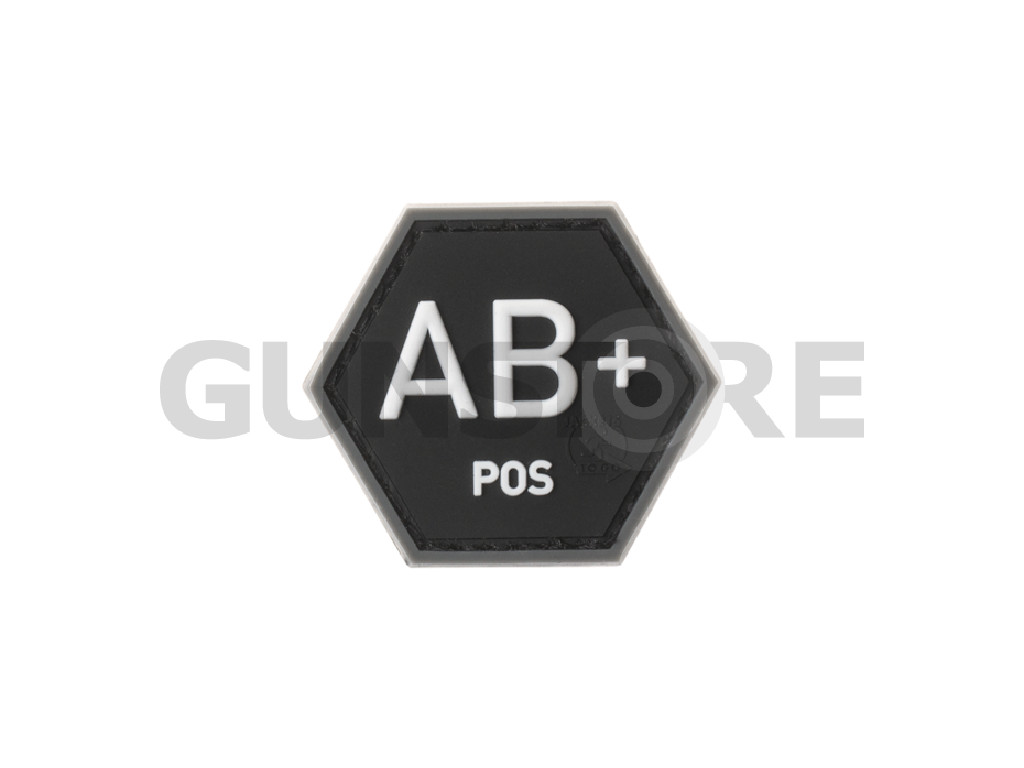 Bloodgroup Hexagon Rubber Patch AB Pos