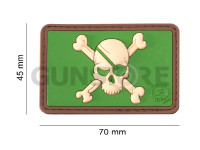 Pirate Skull Rubber Patch 1