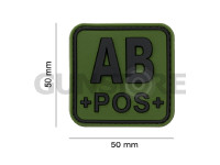 Bloodtype Square Rubber Patch AB Pos 1
