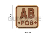 Bloodtype Square Rubber Patch AB Pos 1