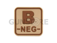Bloodtype Square Rubber Patch B Neg 0