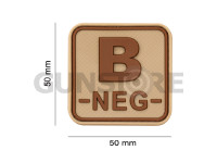 Bloodtype Square Rubber Patch B Neg 1