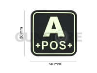 Bloodtype Square Rubber Patch A Pos 1