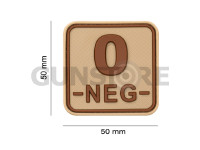 Bloodtype Square Rubber Patch 0 Neg 1