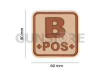 Bloodtype Square Rubber Patch B Pos 1