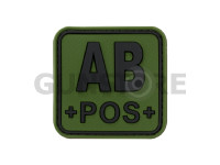 Bloodtype Square Rubber Patch AB Pos