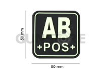 Bloodtype Square Rubber Patch AB Pos 1