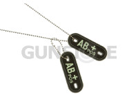 Bloodgroup Rubber Dog Tags AB Pos Glow in the Dark 0