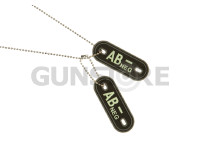 Bloodgroup Rubber Dog Tags AB Neg Glow in the Dark 0