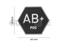 Bloodgroup Hexagon Rubber Patch AB Pos 3